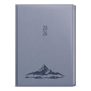 Weekly Diary 2026 Prokop Vivella B6 with hot stamping - dove gray - Mountains