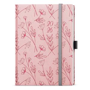 Weekly Diary 2026 Prokop Vivella extra B6 - pastel pink - Flowers