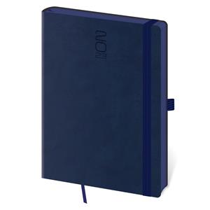 Weekly diary A5 2023 Memory with rubber band - dark blue