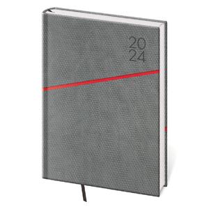 Weekly diary A5 2024 Grife - grey/red