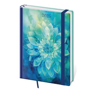 Weekly diary A5 2025 Vario - Aqua Rose with rubber band