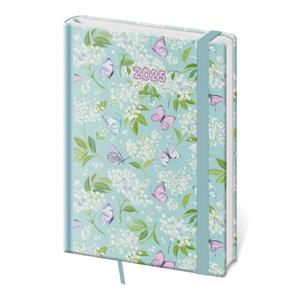 Weekly diary A5 2025 Vario - Butterfly with rubber band