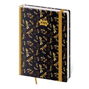 Weekly diary A5 2025 Vario - Dragonfly with rubber band