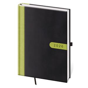 Weekly diary A5 2026 Bora - black/green