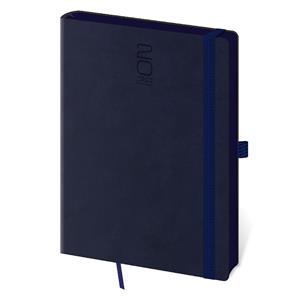 Weekly diary A5 2026 Memory with elastic band - dark blue