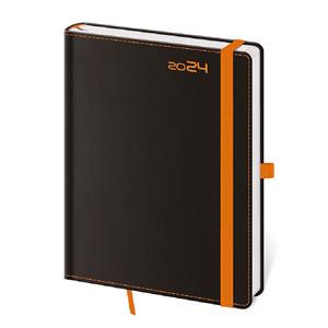 Weekly diary B6 2024 Black Orange