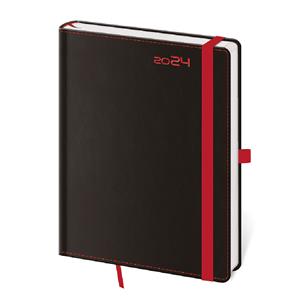 Weekly diary B6 2024 Black Red