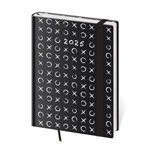 Weekly diary B6 2025 Vario - Tic-Tac-Toe with rubber band