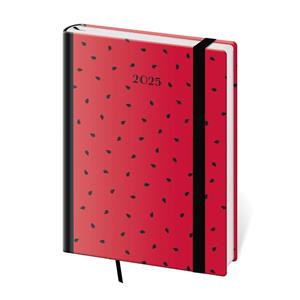 Weekly diary B6 2025 Vario - Watermelon with rubber band
