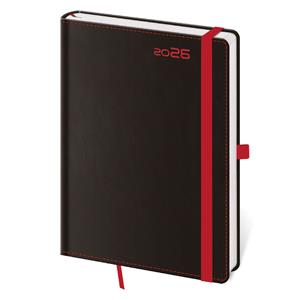 Weekly Diary B6 2026 Black Red