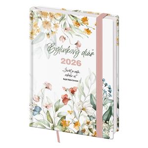 Weekly diary B6 2026 Herbal diary Flowers with elastic