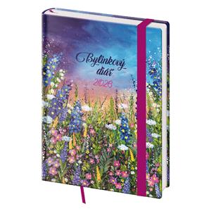 Weekly diary B6 2026 Herbal diary Meadow with elastic