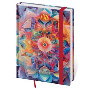 Weekly diary B6 2026 Vario - Kaleidoscope with elastic