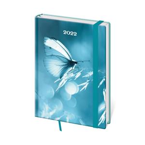 Weekly diaryA5 2022 Vario with rubber band - Butterfly