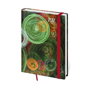 Weekly diaryA5 2022 Vario with rubber band - Green