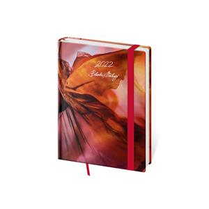 Weekly diaryB6 2022 Vario with rubber band - Matragi Red