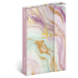 Weekly Magnetic Diary 2026 B6 Pink Marble