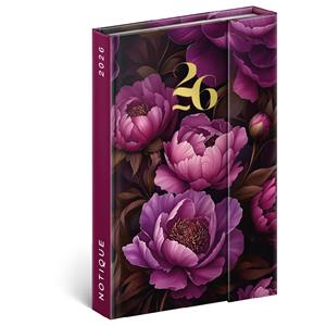 Weekly Magnetic Diary 2026 B6 Purple Flowers