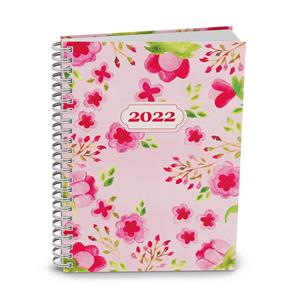 Weekly pocket Diary 2022 Egon - twin wire Lamino - Flowers