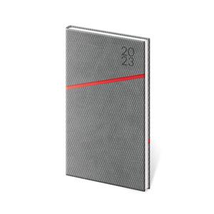 Weekly pocket diary 2023 Grife - grey/red