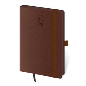 Weekly pocket diary 2023 Memory with rubber band - dark brown