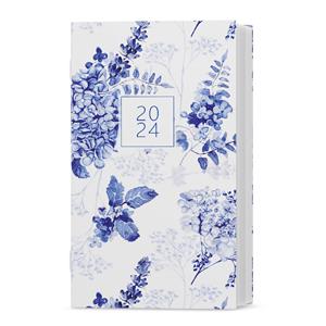Weekly pocket Diary 2024 Alois Lamino - Blue flowers