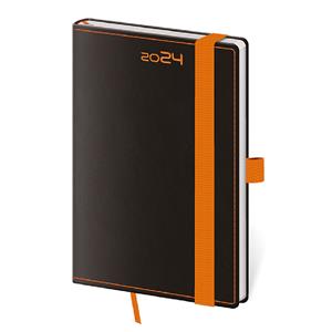 Weekly pocket diary 2024 Black Orange
