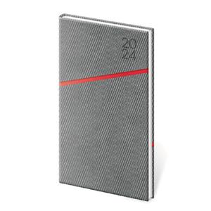 Weekly pocket diary 2024 Grife - grey/red