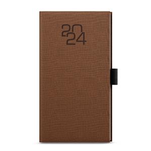 Weekly pocket Diary 2024 Jakub Fabric - Brown