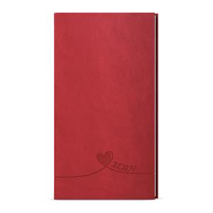 Weekly pocket Diary 2024 Jakub Vivella with hot stamping - Red - Heart
