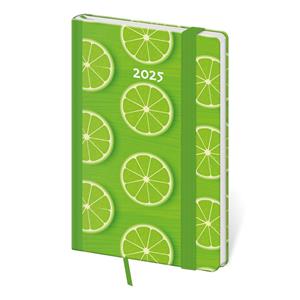 Weekly pocket diary 2025 Vario - Lime with rubber band