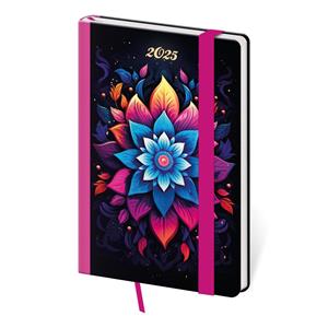 Weekly pocket diary 2025 Vario - Mandala with rubber band
