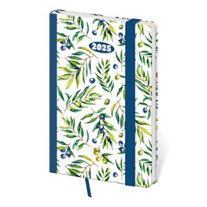 Weekly pocket diary 2025 Vario - Olive with rubber band
