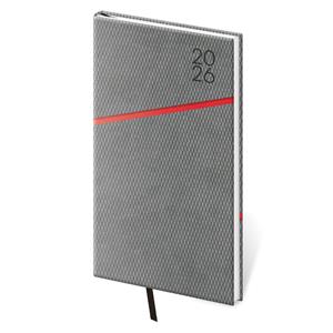 Weekly pocket diary 2026 Grife - grey/red