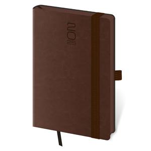 Weekly pocket diary 2026 Memory with elastic band - dark brown