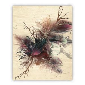 Wooden Picture - Feathers