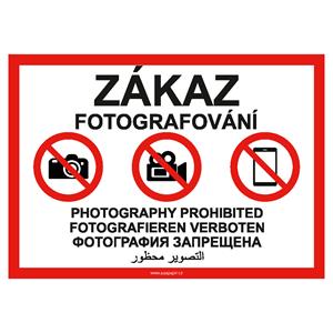Zakaz fotografowania - Znak BHP, naklejka A4