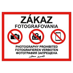Zakaz fotografowania - Znak BHP, płyta PVC A5, 2 mm